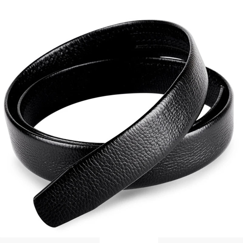 Brand No Buckle 3.5cm Wide Genuine Leather Automatic Belt Body Strap Without Buckle Belts Men Good Quality Belts 140 150 160cm