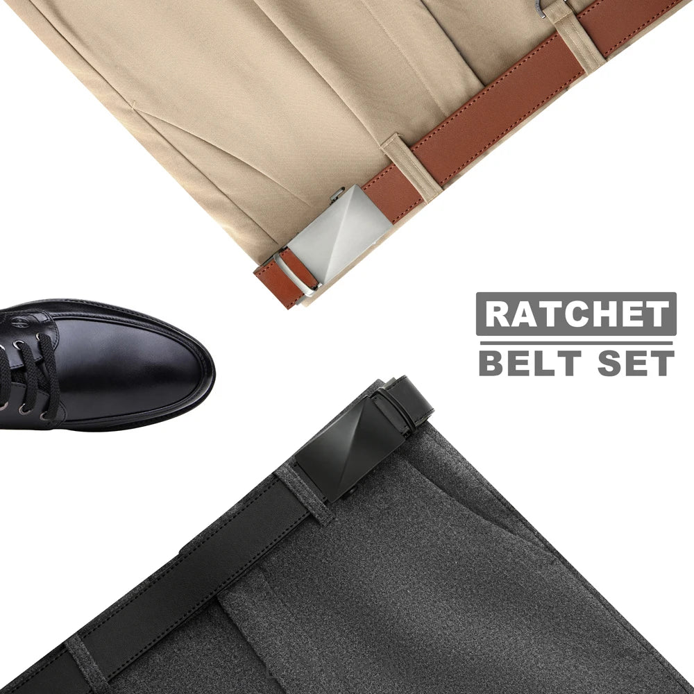 CHAOREN Brand Leather Belts for Men 115cm-135cm Automatic Belt with Ratchet Strap Top Quality Belts Luxury Belts for Men