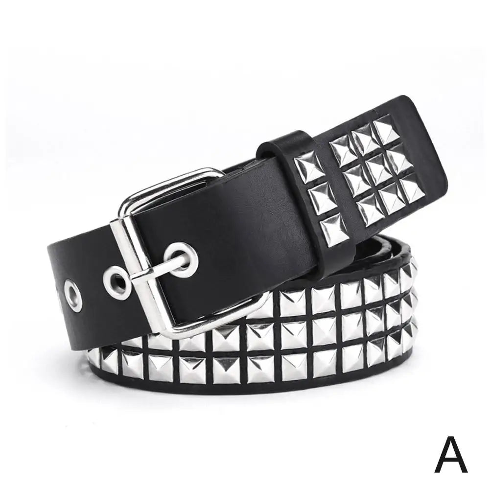 Black/Pink/White Trend Rivet Belt Heavy Metal Belt Men Women Punk Nightclub Rock Style Belt Jeans Belt Y2K Belt Fashion Decor