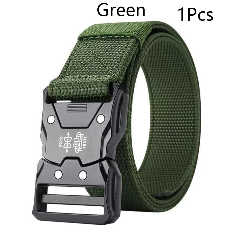 Best Men's Belts Tactical Black Waist Woven Durable Automatic Buckle Belt for Man Army Outdoor Hunting Golf Nylon Belt Trouser