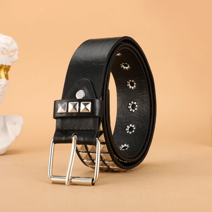 Trend Rivet Belt Heavy Metal Belt Men Women Punk Nightclub Rock Style Belt Jeans Belt Y2K Belt Fashion Decoration Women' Belt