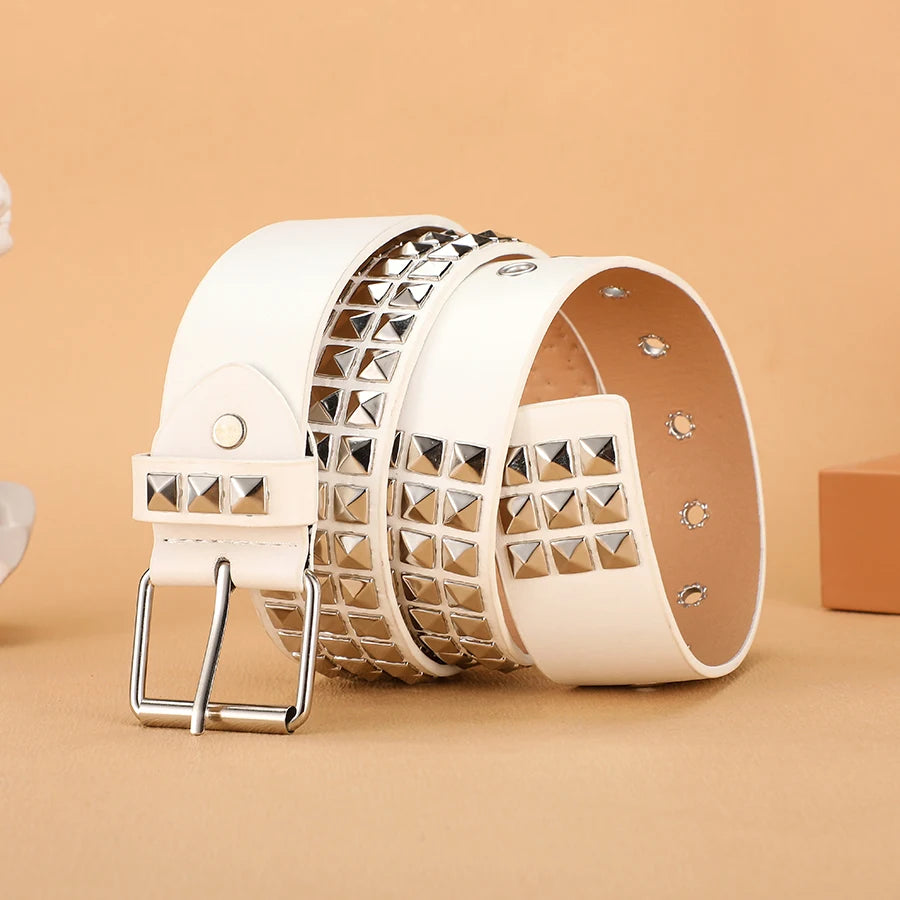 Trend Rivet Belt Heavy Metal Belt Men Women Punk Nightclub Rock Style Belt Jeans Belt Y2K Belt Fashion Decoration Women' Belt