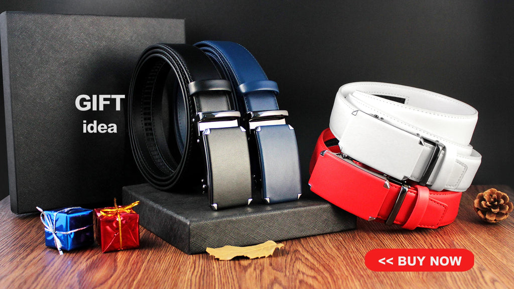 DOOPAI Mens Leather Belt Multiple Colors Automatic Available Belts Leisure Fashion Ratchet Belts for Men Pants Waistband