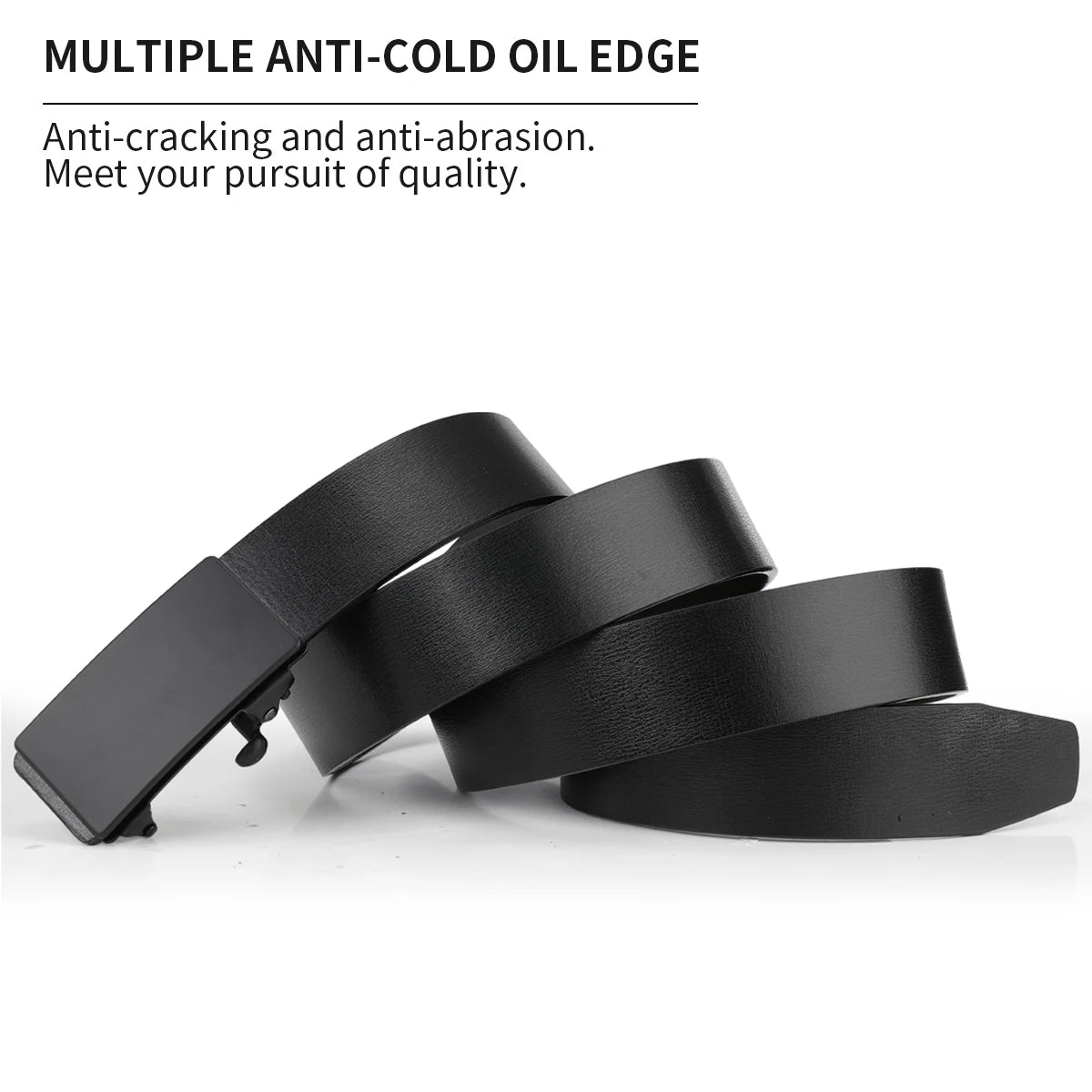 Belt men's genuine leather toothless automatic buckle cowhide belt men's youth business belt