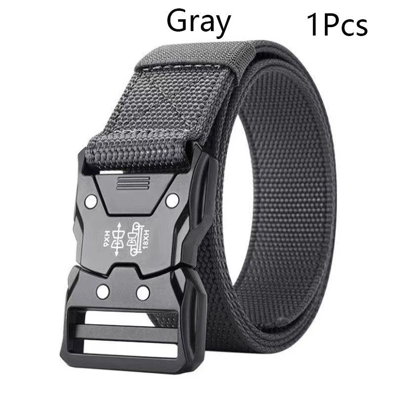 Best Men's Belts Tactical Black Waist Woven Durable Automatic Buckle Belt for Man Army Outdoor Hunting Golf Nylon Belt Trouser