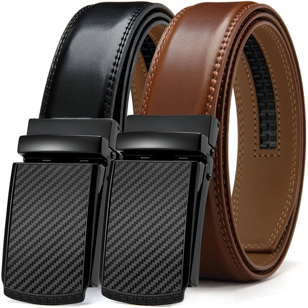DOOPAI Mens Leather Belt Multiple Colors Automatic Available Belts Leisure Fashion Ratchet Belts for Men Pants Waistband