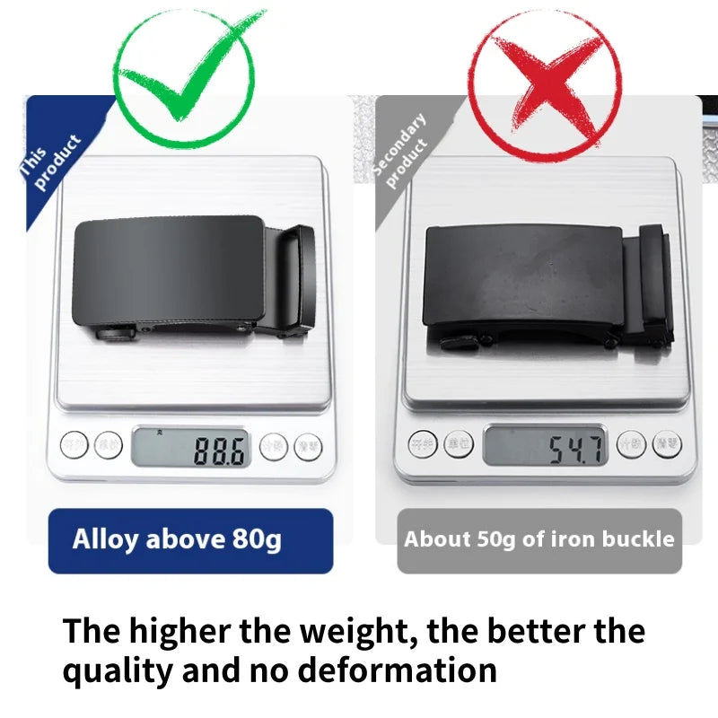 Automatic Buckle Belts for Men High Quality Brown/Black Genuine Leather Belts with Adjustable Ratchet Belt for Men