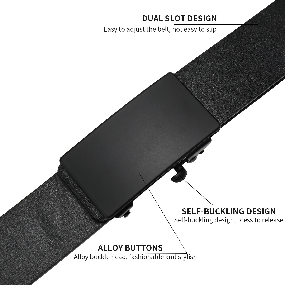 Belt men's genuine leather toothless automatic buckle cowhide belt men's youth business belt