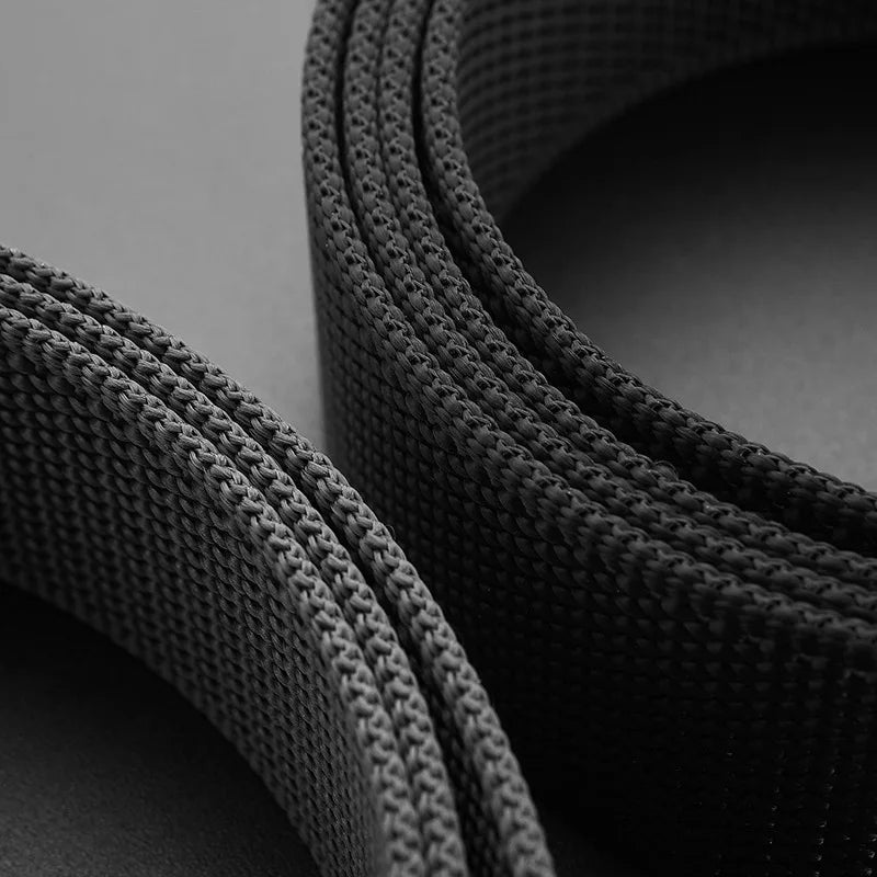 Best Men's Belts Tactical Black Waist Woven Durable Automatic Buckle Belt for Man Army Outdoor Hunting Golf Nylon Belt Trouser