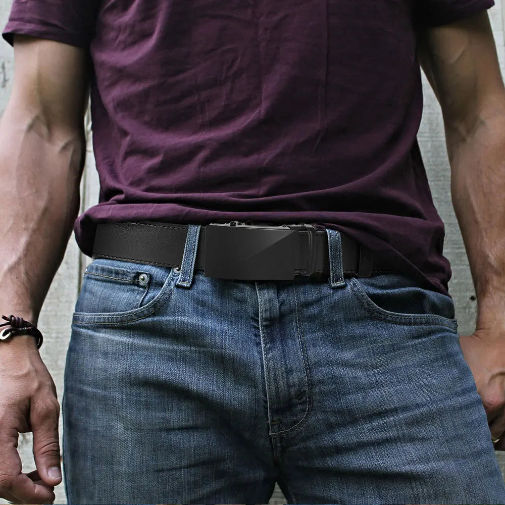 CHAOREN Brand Leather Belts for Men 115cm-135cm Automatic Belt with Ratchet Strap Top Quality Belts Luxury Belts for Men