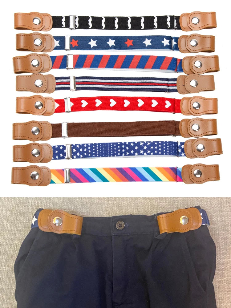Canvas Children Elastic Belt Pants for Girls Boys Anti Deduction Belt Baby Nursery Essential 16 Colour Kid's Jeans Belt