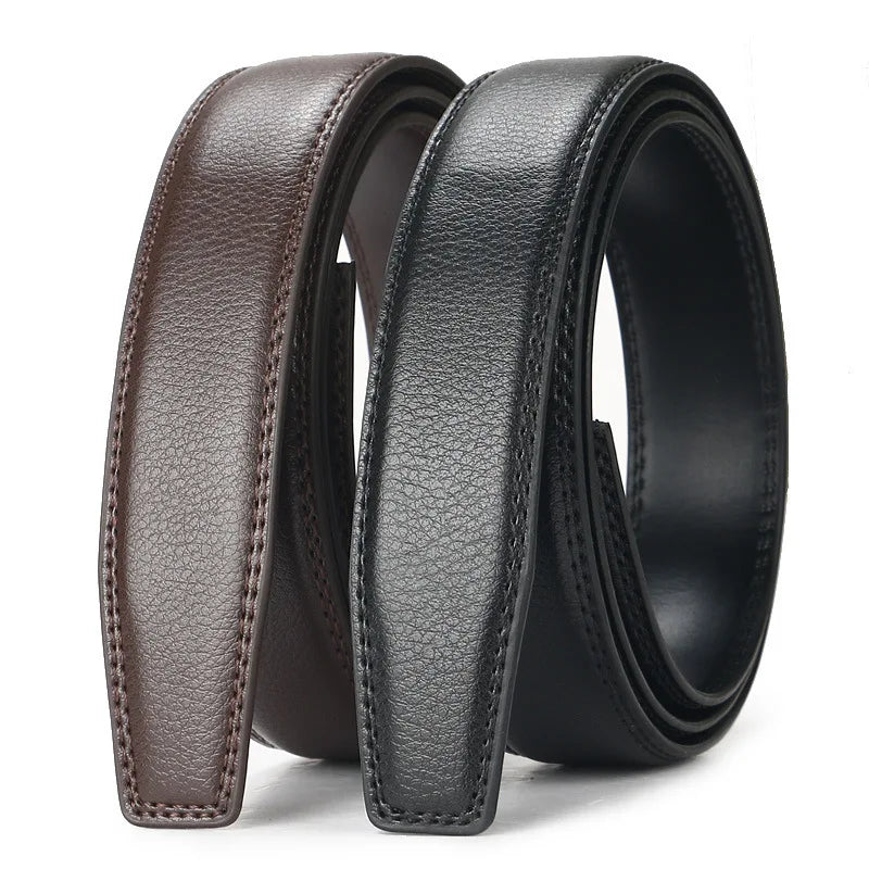 Automatic Buckle Belts for Men High Quality Brown/Black Genuine Leather Belts with Adjustable Ratchet Belt for Men